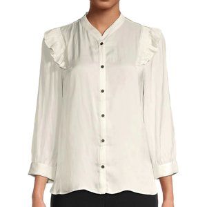 ZADIG & VOLTAIRE Mandarin Collar Satin Shirt -XS